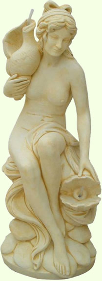 Marble statue & fountain called shell lady